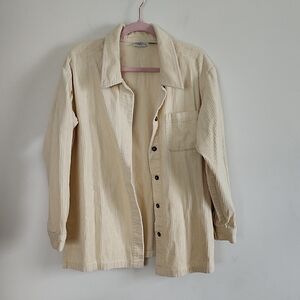 Summit Hill Yellow Shacket Women's Corduroy Jacket Cotton Size Large